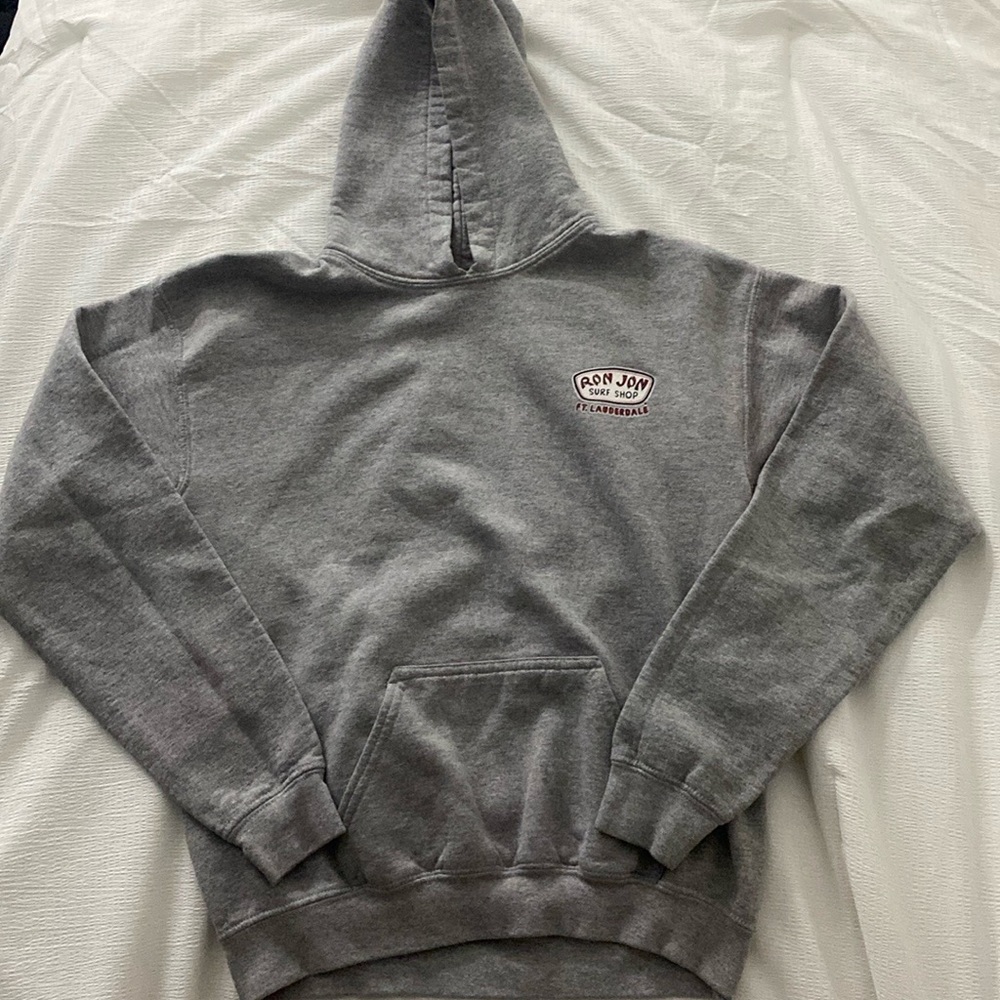 Grey Ron Jon surf shop kids hoodie
